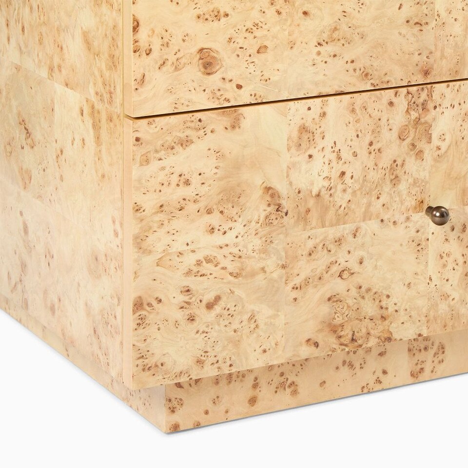 Burl Bedside Table (66 cm)