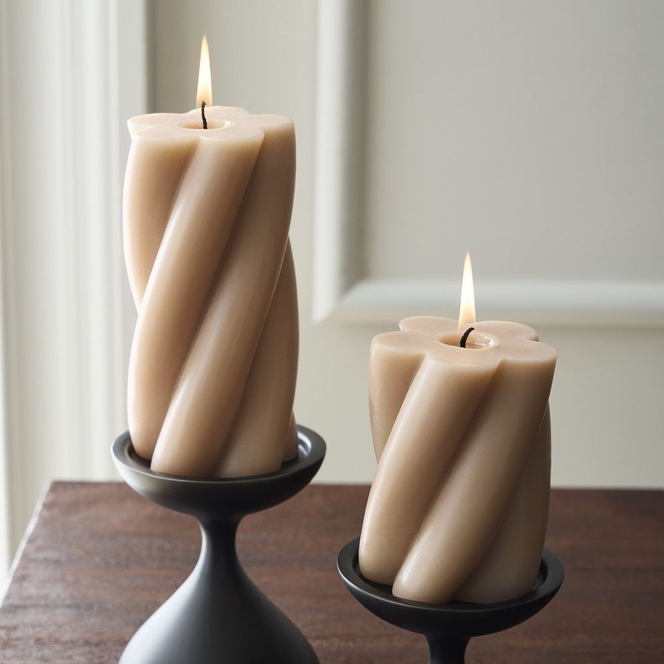 Chunky Twist Pillar Candles