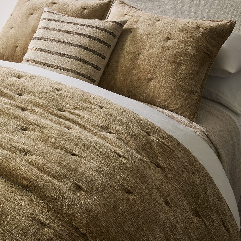 Striated Chenille Tack Stitch Bedspread & Pillowcases