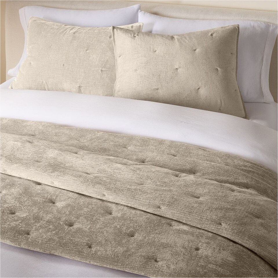 Striated Chenille Tack Stitch Bedspread & Pillowcases