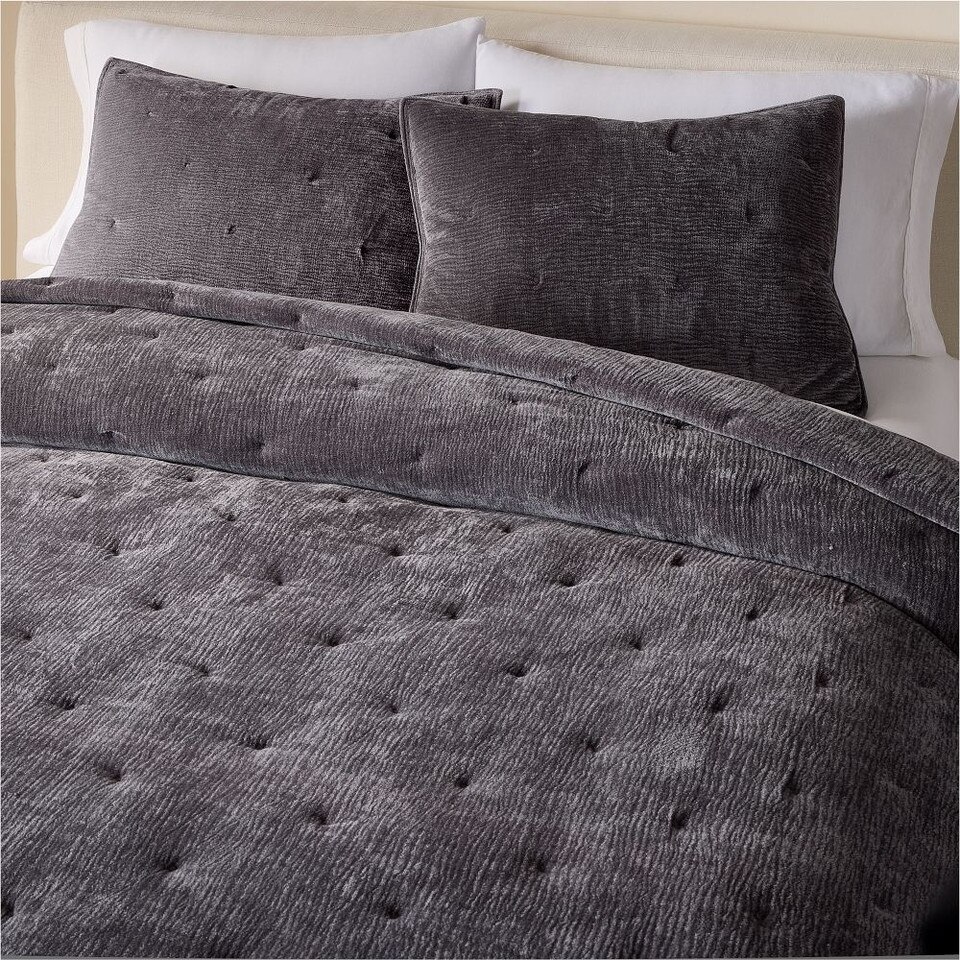 Striated Chenille Tack Stitch Bedspread & Pillowcases